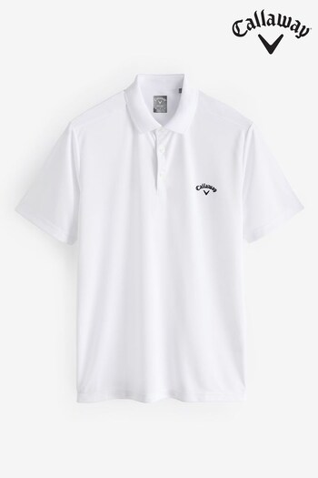 Callaway Apparel White Left Chest Logo Tournament Polo Shirt (C02299) | £30