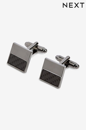 Gun Metal Carbon Cufflinks (C02383) | £14