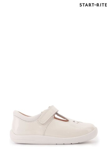 Start Rite Puzzle Patent Leather First Steps White Shoes (C02752) | £42