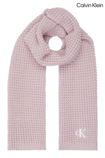 Calvin Klein Pink Waffle Knit Scarf (C02768) | £60