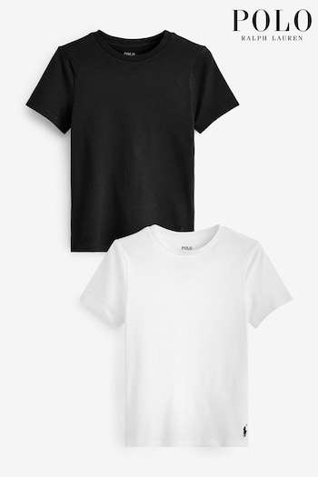 Polo Long-sleeve Ralph Lauren Cotton Crew Logo T-Shirts 2 Pack (C02789) | £35