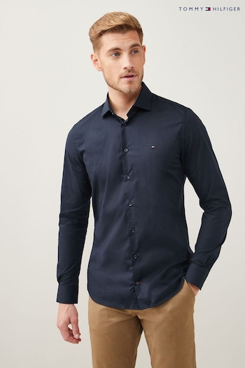Tommy Hilfiger Slim Fit Blue Core Flex Poplin Shirt (C02846) | £75