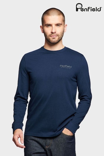 Penfield Blue Arc Mountain Back Graphic Long-Sleeved T-Shirt (C03188) | £40