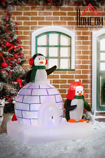 Homcom White 5FT Inflatable Penguin Igloo Christmas Decoration (C03235) | £82