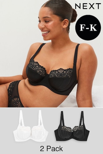 Black/White Ultimate Support F-K Cup Non Pad Full Cup Bras 2 Pack (C03294) | £42
