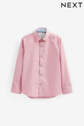 Pink Long Sleeve Smart Trimmed Shirt (3-16yrs) (C03490) | £12 - £17