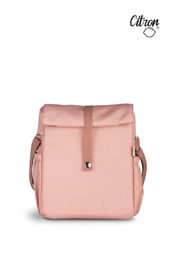 Citron Blush Pink Insulated Roll-Up Lunch Bag (C03611) | £25