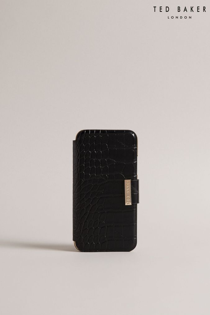 Ted Baker Khaili Croc Effect Iphone 11 Card Slot Black Case (C03614) | £40