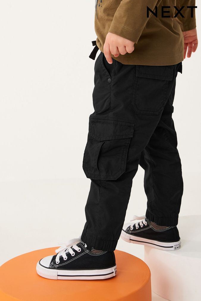 Boys Khaki Drawstring Cuffed Cargo Trousers | New Look