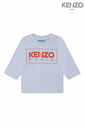 KENZO KIDS Baby Blue Logo Long Sleeve T-Shirt (C03881) | £56 - £61