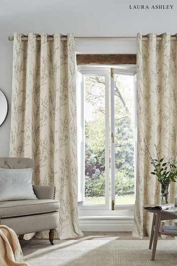 Laura Ashley Dove Grey Unlined Curtains (C03910) | £60 - £205