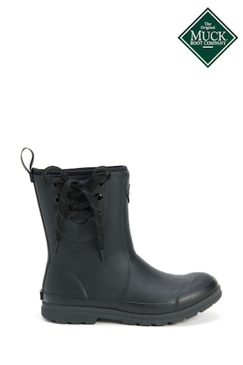 Muck Boots Roz Black Pull-On Short Wellies (C03983) | £125