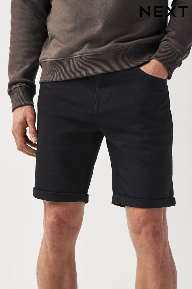Mens black skinny shorts top