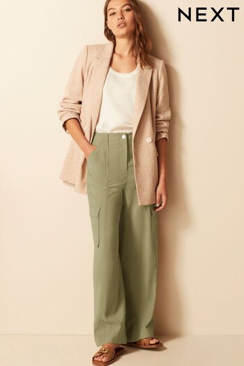 Green Tailored Utility Cargo Straight Trousers (C03989) | £34