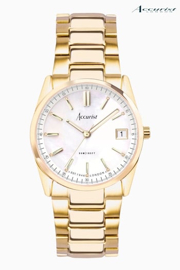Accurist Womens Gold Plated Everyday Stainless Steel Bracelet Analogue Watch (C04029) | £139