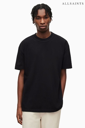 AllSaints Black Isac Short Sleeve Crew T-Shirt (C04055) | £55