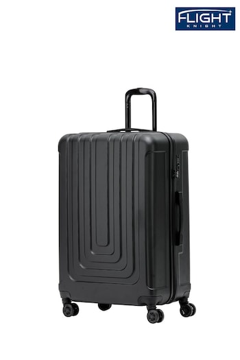 Flight Knight Large Hardcase Lightweight Check-In Black Suitcase With 4 Wheels (C04567) | £80