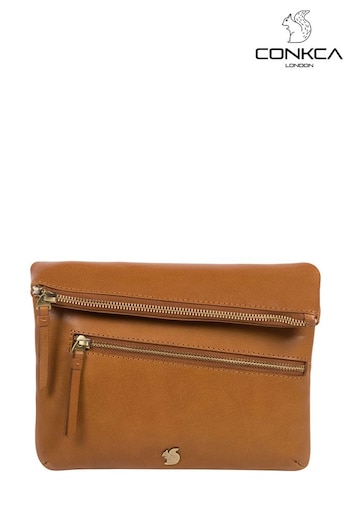 Conkca Flare Leather Clutch Bag (C04735) | £48
