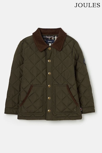 Joules Ambrose Green Diamond Quilted Jacket (C04766) | £49.95 - £59.95