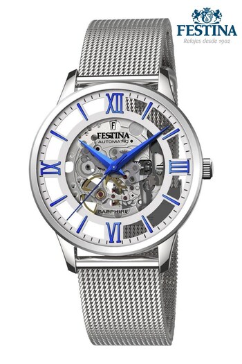 Festina Gents Silver Skeleton Automatic Collection Watch (C04919) | £199