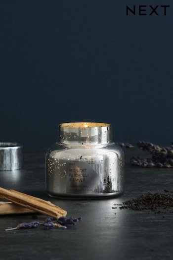 Silver Midnight Patchouli & Amber Jar Scented Candle (C04946) | £5