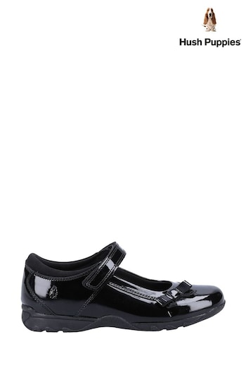 Hush Puppies Senior Carrie School Black Shoes (C05119) | £57