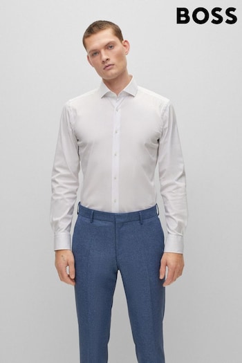 BOSS White Slim Fit Dress Shirt (C05224) | £129