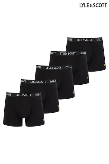 Lyle & Scott Miller Underwear Black Trunks 5 Pack (C05264) | £46