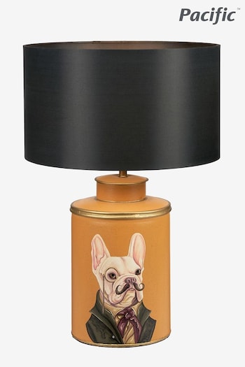 Pacific Yellow Boston Terrier Hand Painted Table Lamp (C05299) | £165