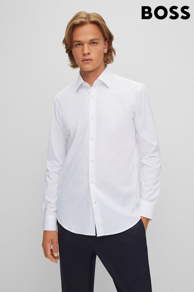 Buy Men s White BOSS Shirts Online Next UK