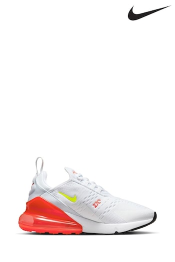 Nike White/Coral Air Max 270 Trainers (C05352) | £145