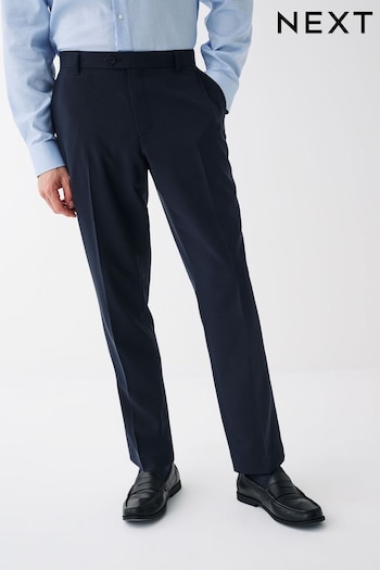 Navy Blue Tailored Machine Washable Plain Front Smart Maxi Trousers (C05370) | £20