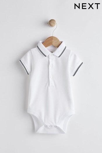 White Baby Polo Shirt Bodysuit (C05380) | £7.50 - £9.50