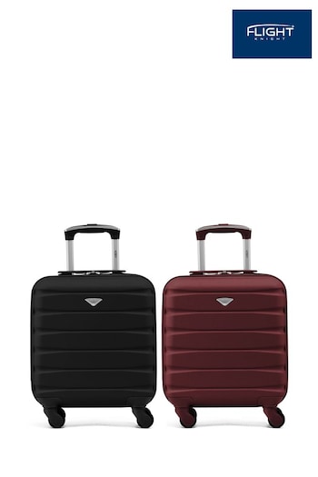 Flight Knight EasyJet Underseat 45x36x20cm 4 Wheel ABS Hard Case Cabin Carry On Suitcase Set Of 2 (C05431) | £90