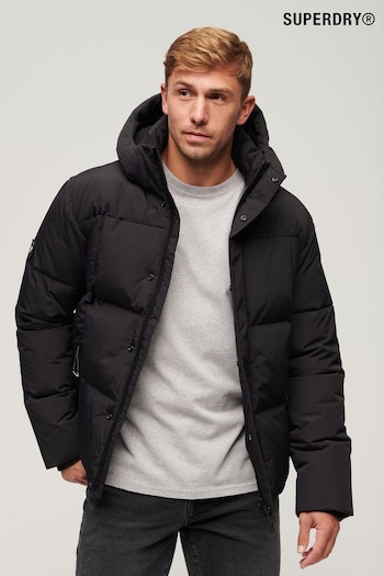 Superdry Black Hooded Box Quilt Puffer Jacket (C05473) | £120