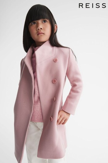 Reiss Pink Kia Junior Wool Blend Coat (C05523) | £98