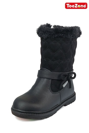 ToeZone Black Inside Zip Boots high (C05588) | £29