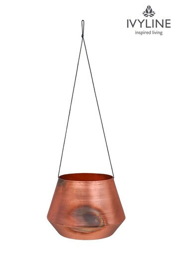 Ivyline Copper Garden Indoor Soho Hanging Planter with Leather Strap (C05606) | £30 - £40
