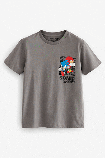 Grey Licensed Sonic T-Shirt (3-16yrs) (C05888) | £11 - £14