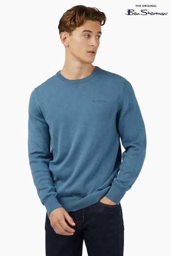 Ben Sherman Blue Signature Knitted Crew Neck T-Shirt (C05918) | £65