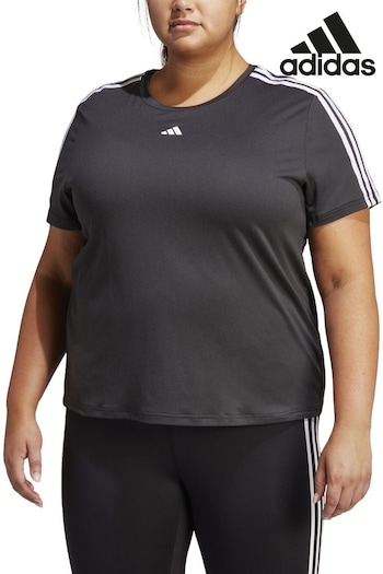 adidas Black adidas Curve Train Essentials 3 Stripes T-Shirt (C05944) | £23