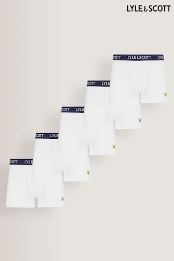 Lyle & Scott Miller Underwear White Trunks 5 Pack (C05946) | £46