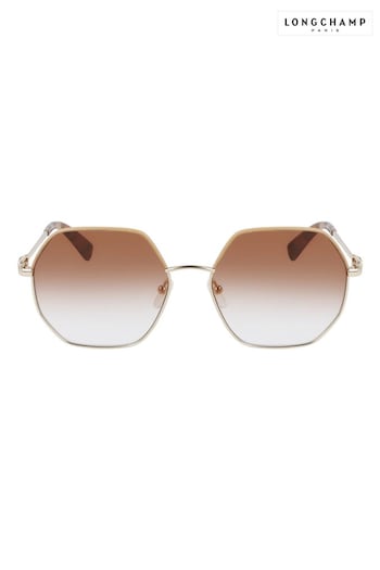 Longchamp Gold Navarre Sunglasses (C05960) | £166