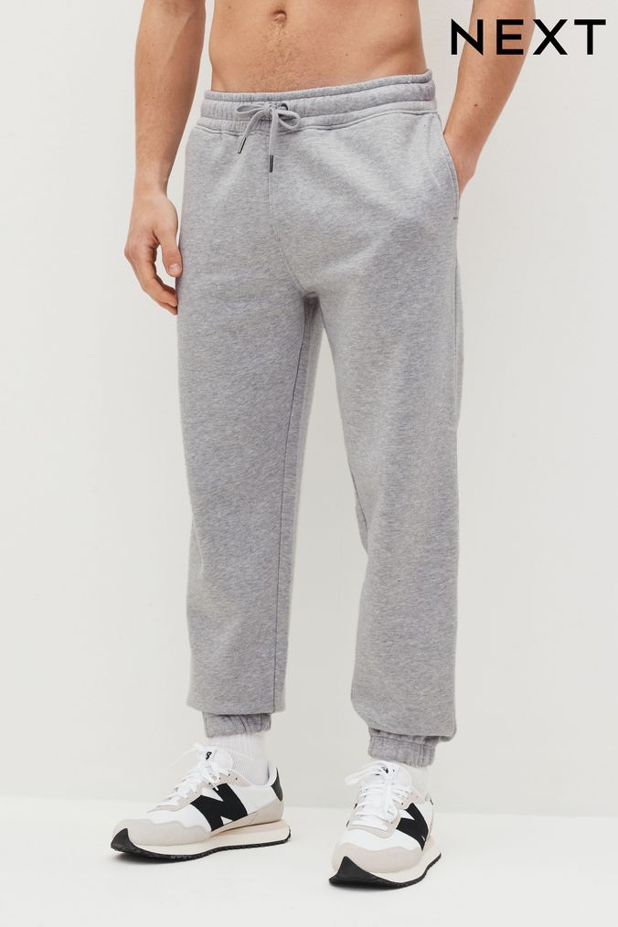 Mens grey cuffed joggers hotsell