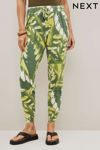Green Palm Print Jersey Joggers (C05970) | £11