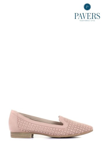 Pavers Pink Slip-On Embellished Loafers (C06278) | £38