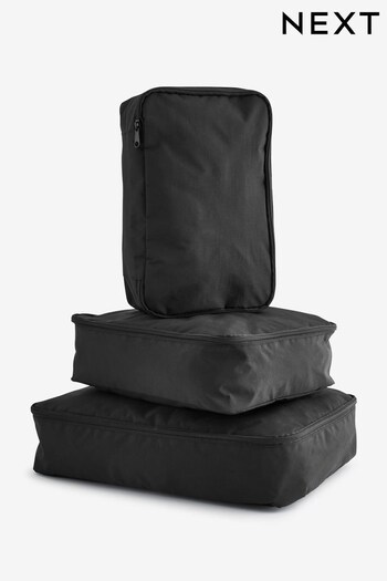 Black 3 Piece Travel Storage Bags (C06427) | £22