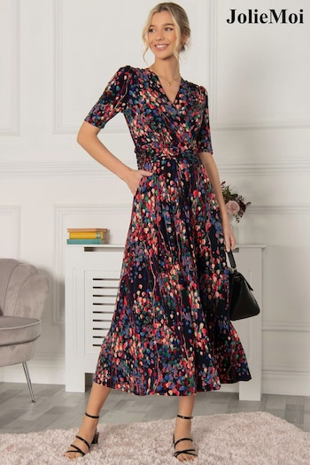 Jolie Moi Blue Asuka Jersey Maxi Dress (C06724) | £85