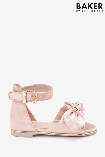 Baker by Ted Baker Pink Satin Bow Sandals (C06932) | £36