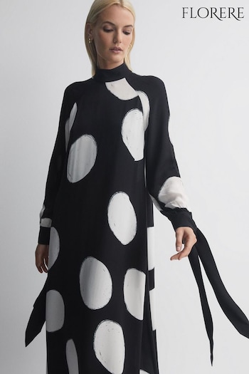 Florere Polka Dot Long Sleeve Maxi Dress (C07011) | £268